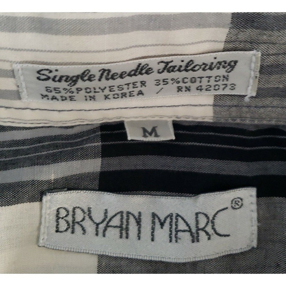 Bryan Marc Mens Long Sleeve Shirt Size Medium Plaid - Picture 3 of 3